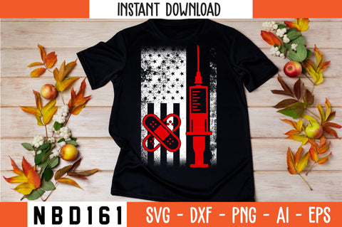 american fiag nurse Svg Design SVG Nbd161 