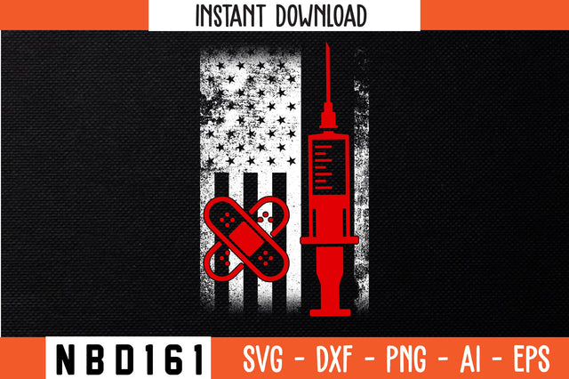 american fiag nurse Svg Design SVG Nbd161 