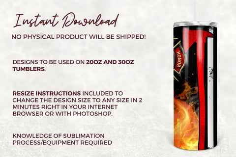 American Firefighter 20oz Skinny Tumbler Sublimation, Firefighter PNG Fire Rescue, Fireman Tumbler Design - PNG Instant Download Sublimation TumblersByPhill 