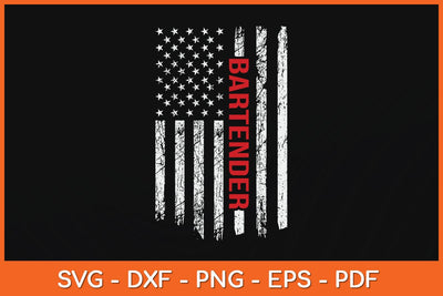American Flag Bartender Father's Day Svg Cutting File SVG Helal 