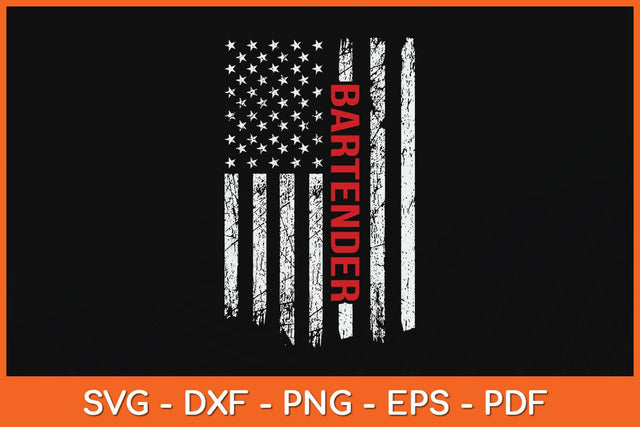 American Flag Bartender Father's Day Svg Cutting File SVG Helal 