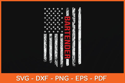 American Flag Bartender Father's Day Svg Cutting File SVG Helal 