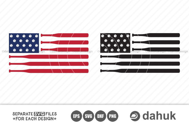 American Flag Baseball svg,Baseball Flag, Silhouette , Clipart, Cuttable Design ,SVG , PNG , DXF & eps Designs SVG dahukdesign 