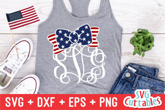 American Flag Bow Svg Cuttables 