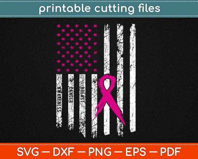 American Flag Breast Cancer Awareness Svg Design SVG artprintfile 