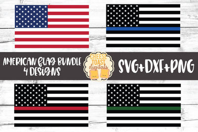 American Flag Bundle - 4th of July Patriotic SVG PNG DXF Cut Files SVG Cheese Toast Digitals