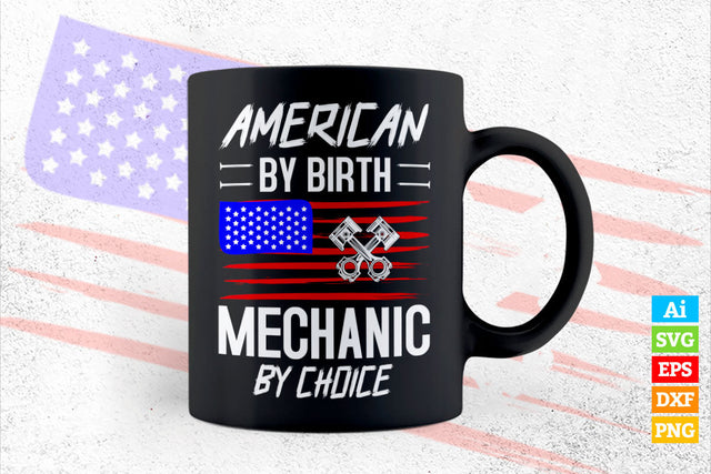 American Flag By Birth Mechanic Svg Cricut Files SVG DesignDestine 