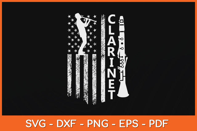 American Flag Clarinet Svg Cutting File SVG artprintfile 