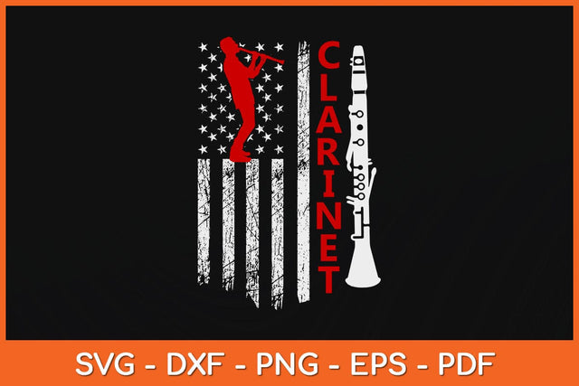 American Flag Clarinet Svg Cutting File SVG artprintfile 