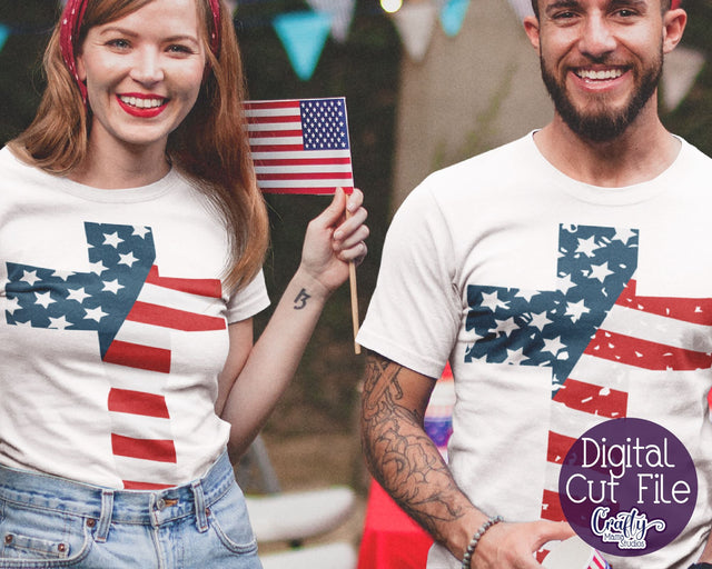 American Flag - Cross Svg - 4th Of July - Christian Svg - Distressed Flag SVG Crafty Mama Studios 