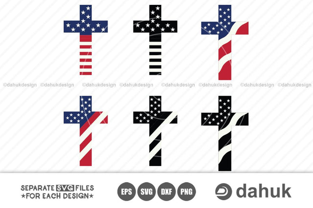 American Flag Cross svg , Cross svg , Silhouette , Clipart , Cuttable Design , SVG, PNG, Memorial Day SVG dahukdesign 
