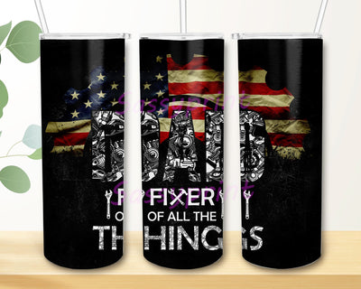American Flag Dad Tumbler Png, Dad Fixer Png Tumbler, Father's Day Gift 20oz Skinny Tumbler Sublimation Designs Sublimation sassyprint 