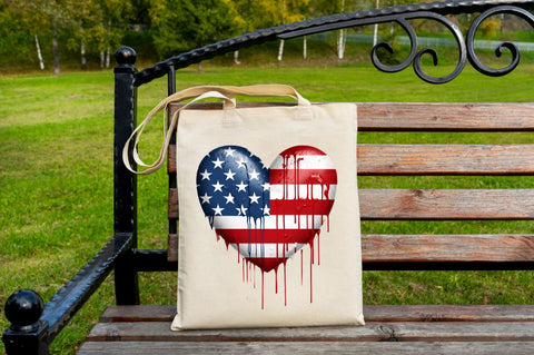 American Flag Dripping Heart Clipart Sublimation Regulrcrative 