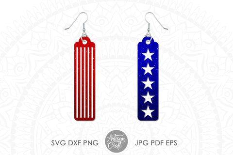 American flag earrings SVG, USA Flag SVG Artisan Craft SVG 