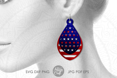 American flag earrings SVG, USA Flag SVG Artisan Craft SVG 