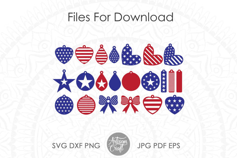 American flag earrings SVG, USA Flag SVG Artisan Craft SVG 
