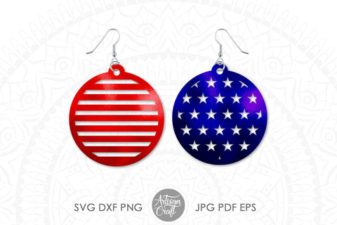 American flag earrings SVG, USA Flag SVG Artisan Craft SVG 