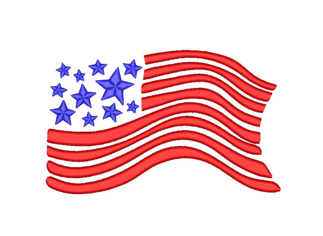 American Flag Embroidery Design, Independence Day Embroidery File, 3 sizes Embroidery/Applique DESIGNS Nino Nadaraia 