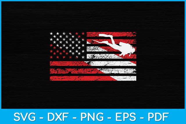 American Flag Funny Scuba Diving Svg Cutting File SVG artprintfile 