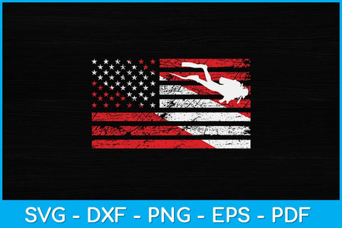 American Flag Funny Scuba Diving Svg Cutting File SVG artprintfile 