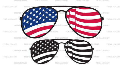 American Flag Glasses SVG TribaliumArtSF 