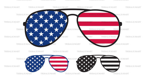 American Flag Glasses SVG TribaliumArtSF 