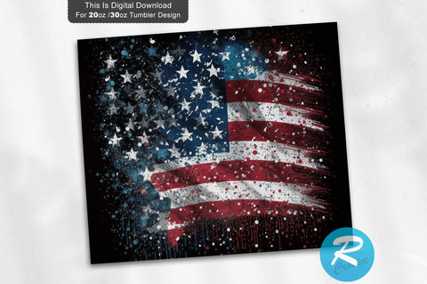 American Flag Glitter 20 oz / 30 oz Tumbler PNG Sublimation Regulrcrative 