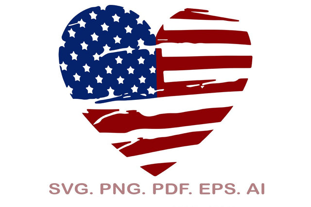 American Flag Heart SVG, 4th Of July SVG SVG MagicDesignUS 