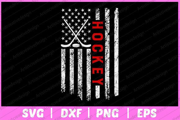 American Flag Hockey USA Patriotic Svg Design SVG artprintfile 