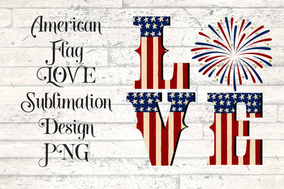 American Flag Love PNG for Sublimation Sublimation Digital Honeybee 