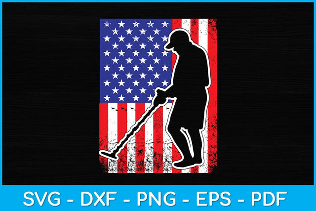 American Flag Metal Detector Svg Design SVG artprintfile 