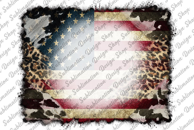 American Flag Png, Bleach Effect Background Png, American Flag Background Png, Leopard American Flag Png, Cowhide Png, Usa, Digital Download Sublimation SublimationDesignShop 