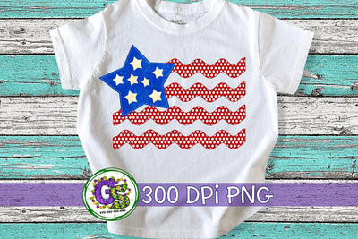 American Flag Ric Rac PNG for Sublimation Sublimation Greedy Stitches 