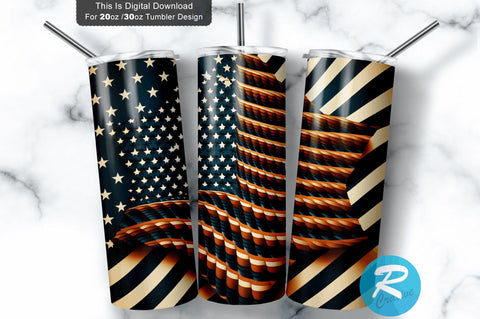 American Flag Star 20 oz / 30 oz Tumbler PNG Sublimation Regulrcrative 