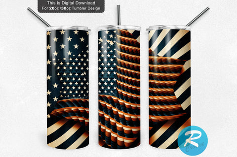 American Flag Star 20 oz / 30 oz Tumbler PNG Sublimation Regulrcrative 