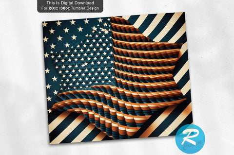 American Flag Star 20 oz / 30 oz Tumbler PNG Sublimation Regulrcrative 