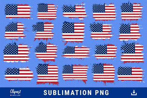 American Flag Sublimation designs, USA flag sublimation PNG patches Sublimation ClipartMuchLove 