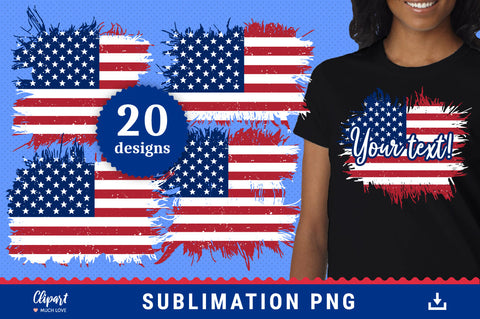 American Flag Sublimation designs, USA flag sublimation PNG patches Sublimation ClipartMuchLove 