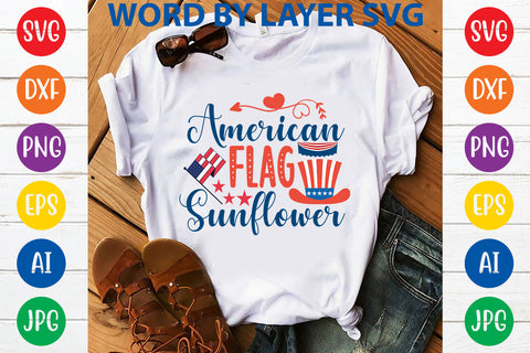 American Flag Sunflower, 4th Of July SVG Design SVG Rafiqul20606 