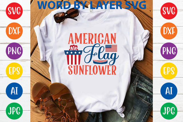 American Flag Sunflower, 4th Of July SVG Design SVG Rafiqul20606 