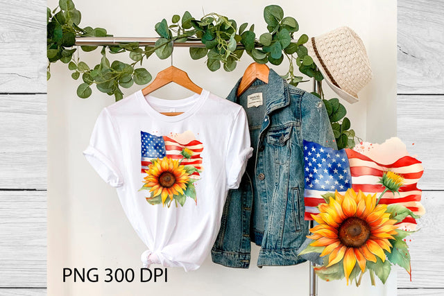American flag sunflower sublimation | Patriotic sublimation Sublimation Svetana Studio 