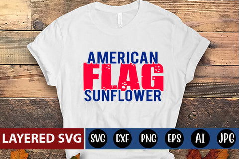 American Flag Sunflower SVG cut file SVG Blessedprint 