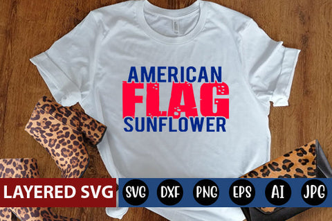 American Flag Sunflower SVG cut file SVG Blessedprint 