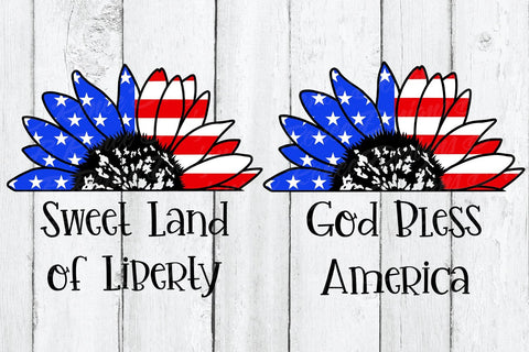 American Flag Sunflower SVG | Patriotic Sayings SVG B Renee Design 