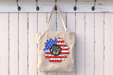 American Flag Sunflower SVG SVG B Renee Design 