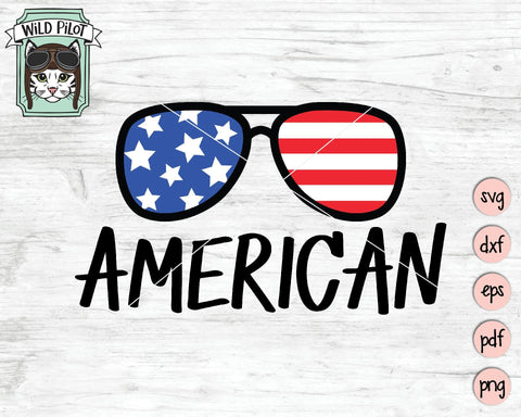 American Flag Sunglasses SVG Cut File SVG Wild Pilot 
