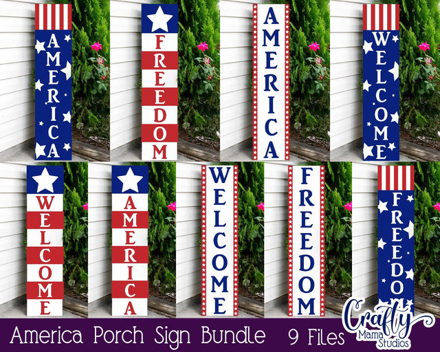 American Flag Svg - 4th of July - Fourth of July - 4th Of July Porch Sign - Porch Sign Bundle SVG Crafty Mama Studios 