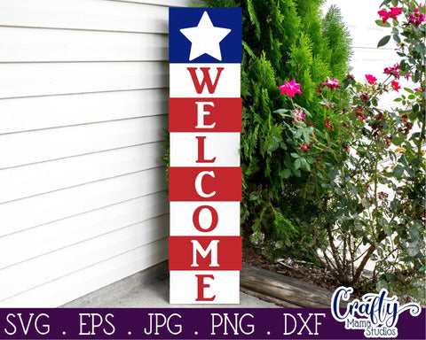 American Flag Svg - 4th of July - Fourth of July - 4th Of July Porch Sign - Porch Sign Bundle SVG Crafty Mama Studios 