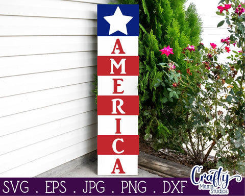 American Flag Svg - 4th of July - Fourth of July - 4th Of July Porch Sign - Porch Sign Bundle SVG Crafty Mama Studios 