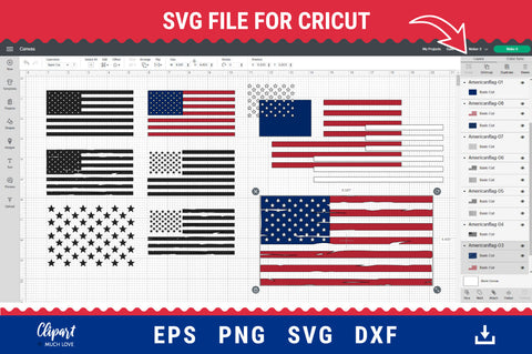 American Flag SVG, American flag decal, USA flag svg, dxf SVG ClipartMuchLove 